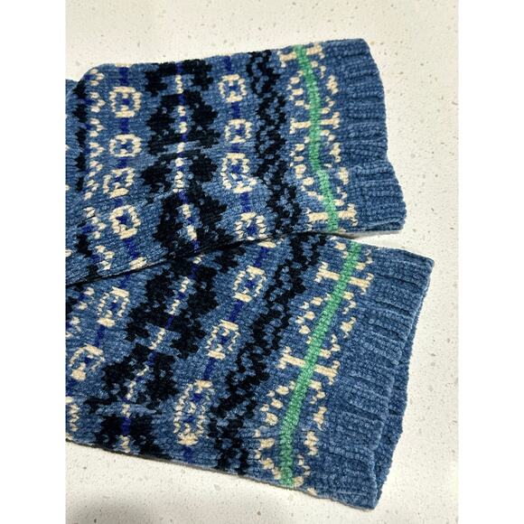 Designer Originals Sweater Turtleneck Chenile Blue Stripe L Winter Holiday - Picture 5 of 8